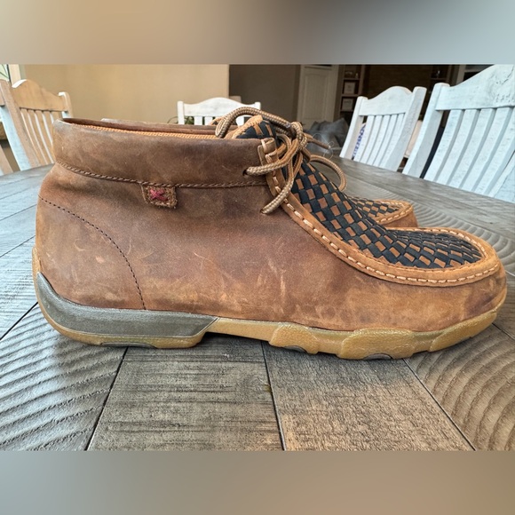 Twisted X Brown Chukka Checkered Driving Mocs Boots Men display picture 1